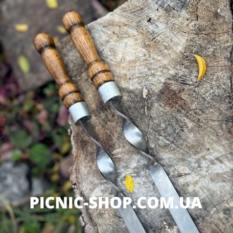 Шампур для люля-кебаб з дерев’яною лакованою ручкою